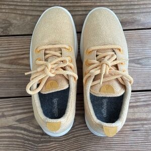 Allbirds Women's Wool Runner sneaker shoes in gold size 8